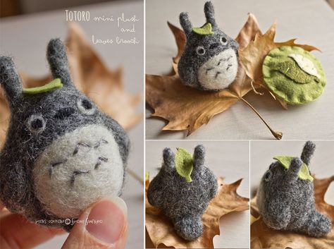 Studio Ghibli Needle Felt, Felted Totoro, Studio Ghilbi, Wool Animals, Cotton Doll, Needle Felting Projects, Cute Animal Drawings Kawaii, Needle Felt, Scrapbook Page Layouts