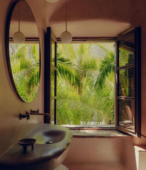 Snapshots from Hotel Corazon, Mallorca Spain; clay colored bathroom in jungle setting Mallorca Spain, Long Day, In The Mountains, The Pool, Bathroom Interior, Boutique Hotel, The Mountain, The Sun, Spain