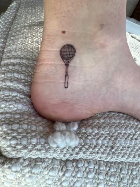 Tennis Racket Tattoo, Im Scared, Mini Tattoos, Tennis Racket, New Tattoos, Jesus Fish Tattoo, Tatting, Tennis, Tattoos