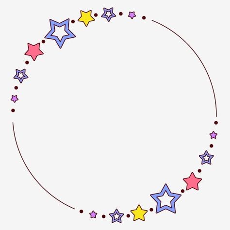 Circle Border Design, Stars Clipart, Star Border, Circle Border, Round Border, Colorful Circle, Colorful Borders Design, Star Clipart, Border Clipart