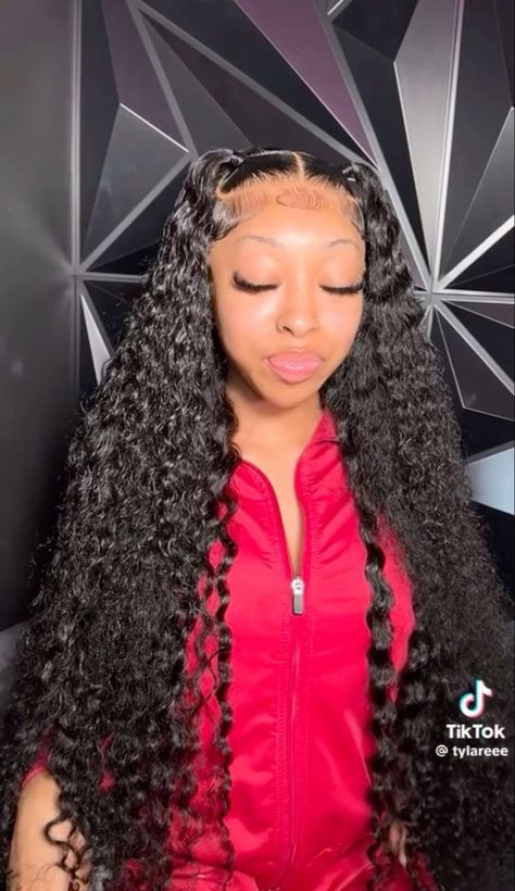 Deep Wave Wig Hairstyles, Wig Hairstyles Curly, Curly Wig Hairstyles Black Women, Amazon Wig, Lace Wigs Styles, Sleek Ponytail Hairstyles, Frontal Wig Hairstyles, Wigs Hairstyles, Curly Weaves