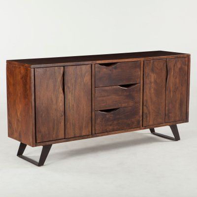 World Interiors Nottingham Sideboard - ZWNTHMSB Acacia Wood Sideboard, Loft Style Homes, Loft Furniture, Walnut Sideboard, Live Edge Furniture, Solid Wood Sideboard, Loft Living, Modern Sideboard, Wood Sideboard