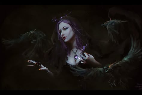 Pretty Character Art, Raven Witch, Dark Witch, Raven Queen, Beautiful Dark Art, Arte Fantasy, Fantasy Games, The Phantom, Dnd Characters