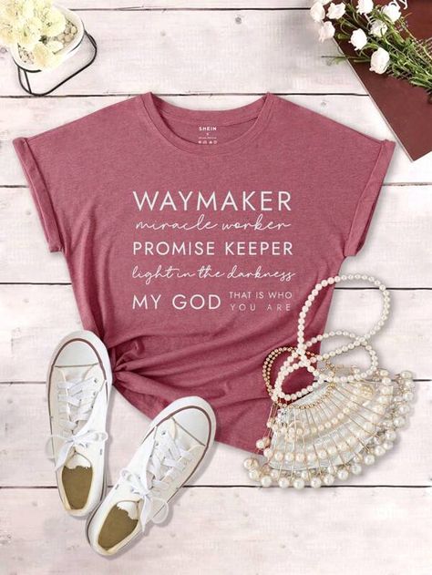 size 14 (XXL) in pink Cute Christian Tshirt Designs, Cricut Tee Shirt Ideas, Christian Tshirt Designs, Tee Shirt Ideas, Christian Shirts For Women, Christian Tshirts Women, Christian Clothes, Slogan Graphic Tee, Christian Tshirt Design