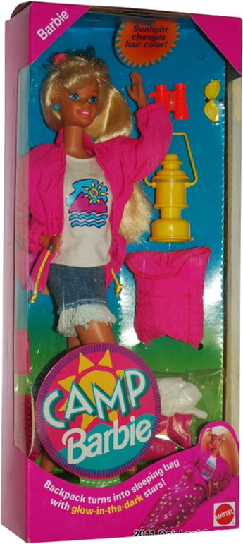 *1993 Camp Barbie doll 2 #11074 Camping Barbie, Camp Barbie, Barbie Box, Girl Headbands, 90s Toys, 2000s Nostalgia, Flower Girl Headbands, Im A Barbie Girl, Mattel Dolls