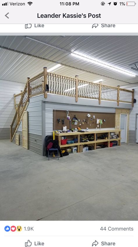 Barn Loft Ideas, Pole Barn Shop, Metal Shop Building, Pole Barn Garage, Building A Pole Barn, Barn Loft, Building A Garage, Barn Shop, Barn House Design