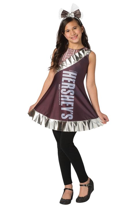 Hershey's Bar Dress Child Costume Hershey Bar Costume, Hersheys Bar, Mario E Luigi, Bar Dress, Candy Costumes, Hershey Chocolate Bar, Funny Dresses, Hershey Bar, Super Cute Dresses