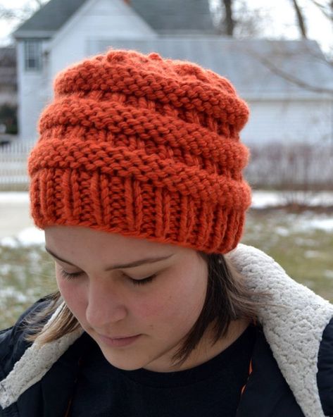 Knit Chunky Beanie Hat, BOXCAR Hand Knit in PUMPKIN Orange, bulky oversized soft ribbed banded warm Woolen Caps Woman, Alpaca Hat, Chunky Knit Beanie, Knitted Cowl Scarves, Woolen Cap, Scarf And Hat, Woolen Hat, Chunky Beanie, Wooly Hats