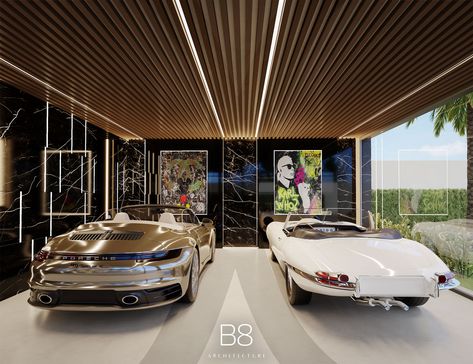 Villa Alpago / Interior Design - B8 Architecture and Design Studio B8 Architecture, Garage Boden, Garage Design Interior, Dubai Architecture, Garage Studio, Ultimate Garage, Spain Design, Luxury Garage, Contemporary Villa