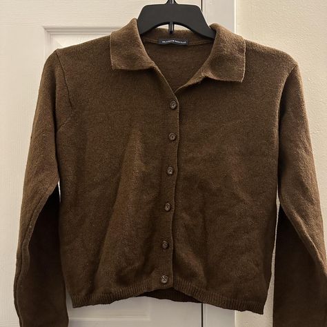 Cardigan Brandy Melville, Brandy Cardigan, Brandy Melville Tate Sweater, Brown Brandy Melville Jacket, Vintage Brown Cardigan With Button Closure, Brandy Melville, Wool Cardigan, Brandy, Button Up