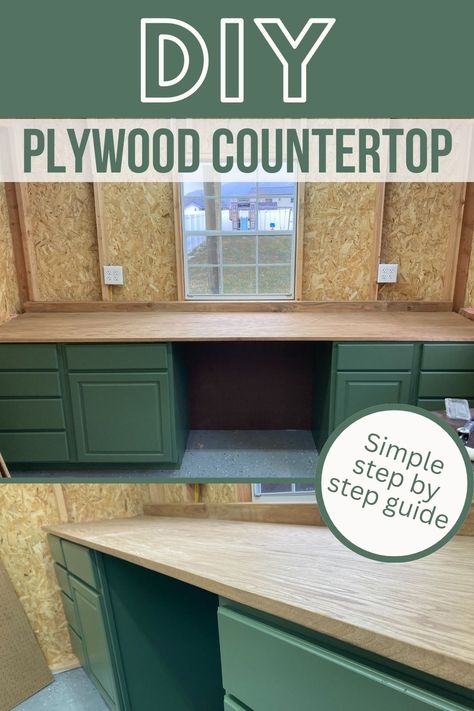 5 Simple Steps to Make Your Own DIY Plywood Countertops Homemade Kitchen Countertops, Build Your Own Countertop, How To Make Countertops, Alternative Kitchen Countertops, Diy Kitchen Island Countertop, Camper Countertop Redo, Plywood Kitchen Countertops, Homemade Countertops, Diy Wooden Countertops