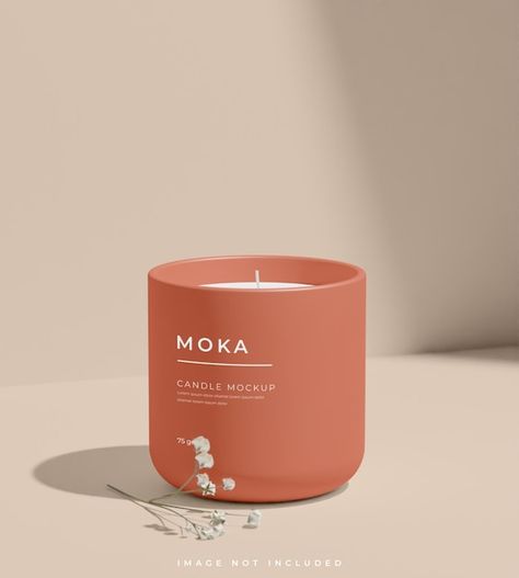 Candle jar mockup | Premium Psd #Freepik #psd #mockup #vintage #label #packaging Clay Pot Candle, Clothing Branding Design, Candle Mockup, Product Background, Label Packaging, Retro Sideboard, Jar Mockup, Vintage Book Cover, Vinyl Records Covers