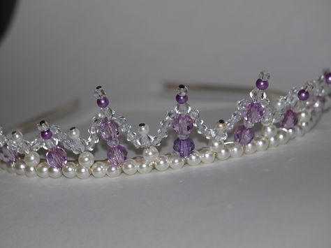 Tiara Diy, Bead Crown, Diy Tiara, Tiara Flower, Flower Girl Tiara, Handmade Tiaras, Girls Tiara, Beaded Crown, Birthday Tiara