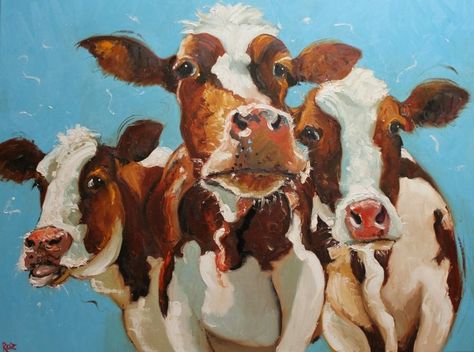 Print Cow 293 18x24 inch Print from oil painting by Roz | Etsy Hereford Cows, Cow Canvas, Scenery Paintings, Farm Art, Cow Painting, Art Walk, Cow Art, Hereford, Animal Paintings