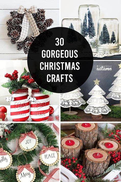 30 Gorgeous Christmas Crafts for adults - these easy Christmas craft ideas are perfect for getting into the holiday spirit or having a craft night with friends! Christmas Crafting Ideas For Adults, Xmas Crafts For Gifts, Nice Christmas Crafts, Christmas Pinterest Party Crafts, Christmas Crafts For The Family, Easy Sellable Christmas Crafts, Holiday Family Crafts, Easy Crafts For Groups Of Women, Joy Crafts Christmas