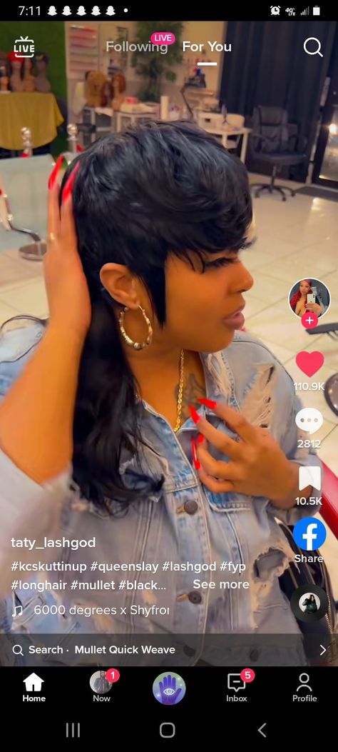 27 Piece Quick Weave Mullet, Kelly Cut Quick Weave, Mullet Weave, Quick Weave Mullet Black Women, Weave Mullet, Mullet On Black Women, Quick Weave Mullet, Mullet Quickweave Black Women, Mullet Hairstyle Black Women