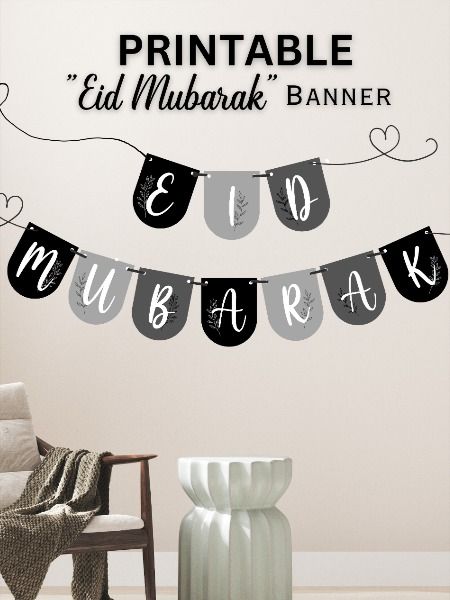 The perfect addition to your Eid celebrations - our printable Eid Mubarak banner in grey monochrome tones! With its elegant and sophisticated design, this banner is the perfect way to add a touch of style and class to your home or event decor. The grey monochrome tones make it easy to match with any color scheme, ensuring it will complement your decor perfectly. This Eid Mubarak banner is a must-have for any Eid celebration. Click now to purchase and start decorating for a memorable Eid! Eid Moubarak, Eid Celebrations, Eid Banner, Eid Celebration, Eid Mubarak Banner, Eid Decor, Sophisticated Design, Eid Mubarak, Event Decor