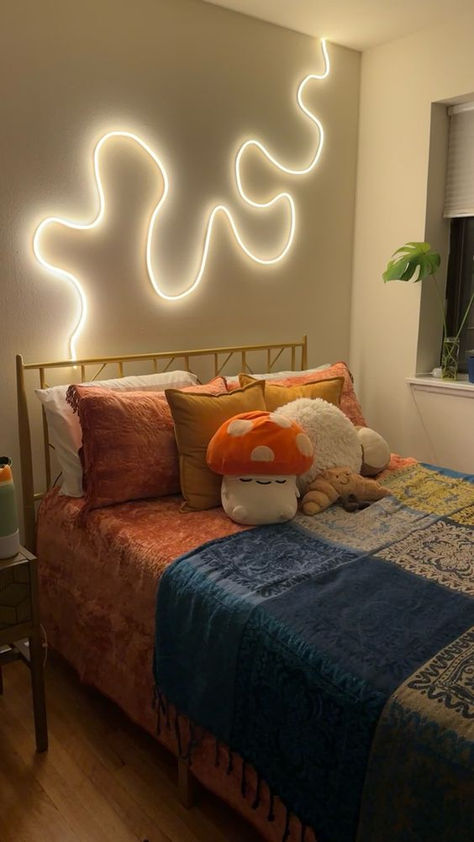 AILBTON Led Neon Rope Lights 20Ft,Flexible,Control with App/Remote,Multiple Modes,IP65 Outdoor RGB Waterproof,Music Sync Gaming Strip Lights for Bedroom Indoor Blue Orange And Green Living Room, Lee Lights Bedroom, Burnt Orange Dorm Room, Orange And Blue Room Aesthetic, Orange And Blue Aesthetic Bedroom, Orange Blue Room, Burnt Orange Room Decor, Yellow Room Ideas Bedrooms, Earth Tone Dorm Room