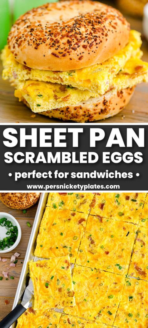 Eggs For Sandwiches, Sweet Sandwiches, Sheet Pan Eggs, Egg Sandwich Breakfast, Ham Cheese, Eggs Recipe, Breakfast Meal Prep, Breakfast Recipes Casserole, Sheet Pan Dinners