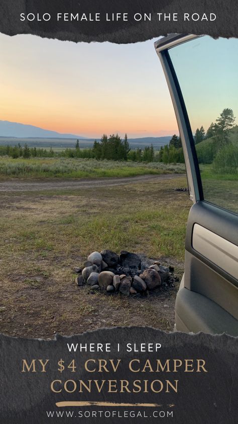 Where I Sleep: My $4 CRV Bed "Build" - Sort of Legal Tent Night, Mercedes Sprinter Van, Minivan Camping, Suv Camping, Money Hacks, Camping Bed, Camper Life, Camper Conversion, Sprinter Van