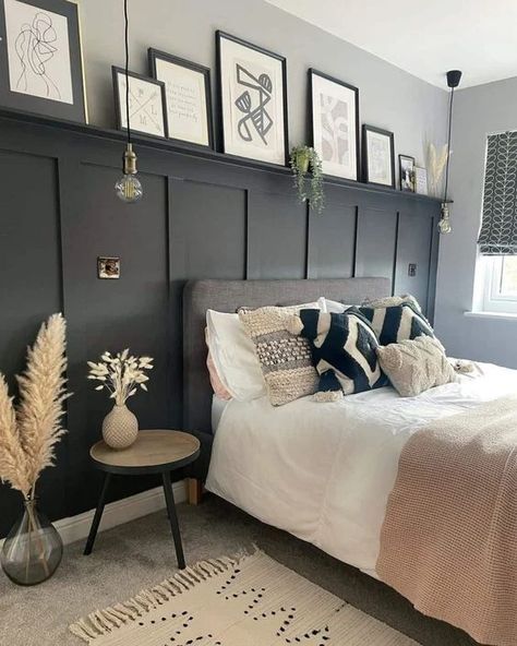 45 Best Bedroom Accent Walls on Pinterest - Nikki's Plate Wall Panels Bedroom, Feature Wall Bedroom, Bedroom Accent, Accent Wall Bedroom, Bedroom Panel, Best Bedroom, Spare Bedroom, Diy Bed, Master Bedrooms Decor