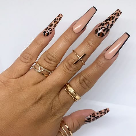 Cheetah Print Foil Nails, Amsterdam Nail Ideas, Black Leopard Nail Designs, Chetta Print Nail, Cheetah Print Nails Coffin, Leopard Print Nails Acrylic, Cheetah Nails Acrylic, Cheetah Acrylic Nails, Nails Leopard