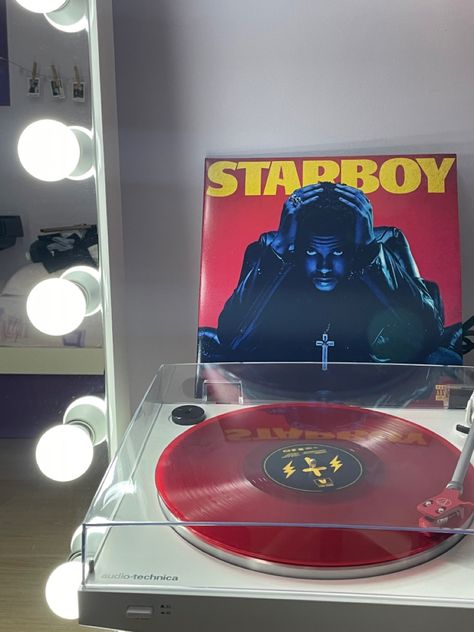 The Weeknd Record, Starboy Vinyl, The Weeknd Vinyl, The Weeknd Starboy, Weeknd Starboy, The Weeknd Poster, Vinyl Aesthetic, Baby Pink Nails, Cool Room Decor