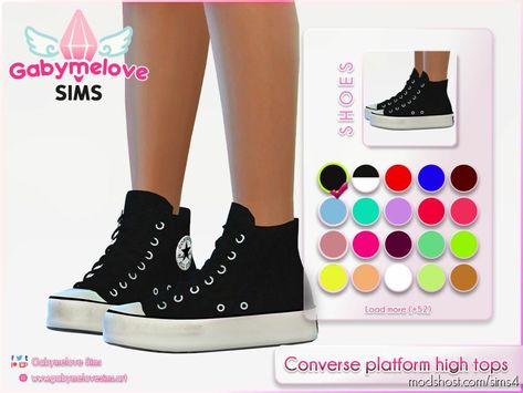 Chuck Taylor All Star Converse platform high top Sneakers mod for Sims 4 at ModsHost! Mod CC: Tenis o zapatillas Converse estilo Chuck Taylor All Star de plataforma alta para mujeres y hombres de Los Sims 4 72 colores ✦ Nueva Malla ✦ All LODS Femenino & Masculino Adolescente a Anciano #sims #sims4cc #gaming #mods #videogames Sims 4cc Sneakers, Sims4 Cc Converse, Sims 4 Cc Maxis Match Converse, Sims 4 Cc Platform Converse, Sims 4 Platform Converse, Sims 4 Tennis Shoes Cc, Sims 4 Cc Converse High Tops, Converse Cc Sims 4, Shoes Sims 4 Cc Male