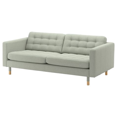 LANDSKRONA Sofa - Gunnared light green/wood - IKEA Landskrona Sofa, Ikea Landskrona, Ikea Bank, Ikea Sofas, Green Couch, Sofa Beige, Ikea Sofa, Three Seat Sofa, Trendy Living Rooms