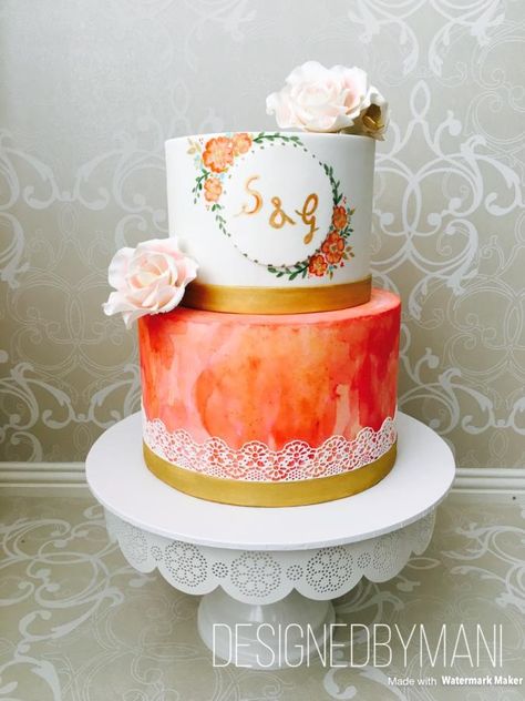 Peach & white wedding cake by designed by mani - http://cakesdecor.com/cakes/304910-peach-white-wedding-cake Peach White Wedding, Colour Effect, Edible Lace, Bridal Shower Cakes, White Wedding Cakes, White Wedding Cake, Unique Cakes, Orange Wedding, Wedding Cake Designs