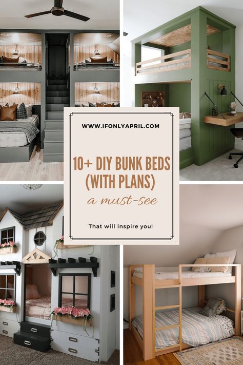 Bunk Beds Girls Room, Bunk Bed Makeover, Bunk Bed Bedroom Ideas, Diy Bunk Beds Plans, Toddler Bed Ideas, Short Layers Long Hair, Bunk Bed Ideas Diy, Built In Bunkbeds, Kids Bed Ideas