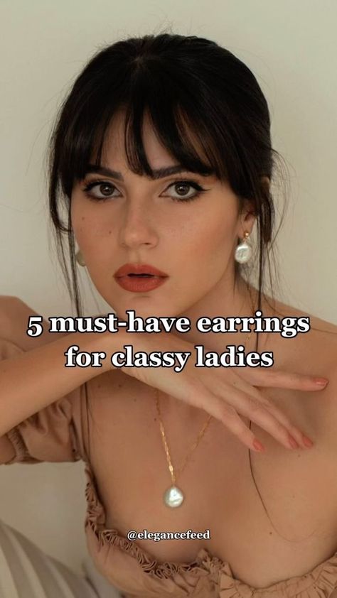 348K views · 873 shares | Elegant earrings for classy women - These 5 earrings types are perfect for formal occasions, work, and everyday eleagnt look! #classyearrings #elegantearrings #elegantaccessories #elegancetips #affluentwomen #elegantwoman #classylady #quietluxuryfashion #oldmoneyoutfits #oldmoneyaesthetic #oldmoneyinspo #chicstyle #howtobealady | Elegant Wardrobe | Chic & Classy Outifts Inspo | Jungle · I've Been In Love Elegant Earrings Classy, Elegant Wardrobe, Earring Frame, Playful Jewelry, Colorful Headbands, Classy Earrings, Dazzling Earrings, Rich Women, Earring Trends