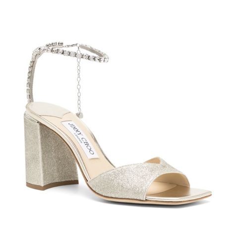 Jimmy Choo Saeda, Singer Dr, Glitter Sandals, Crystal Charm, Heel Sandal, Jimmy Choo Shoes, Women's Sandals, Jimmy Choo, Women's Shoes Sandals