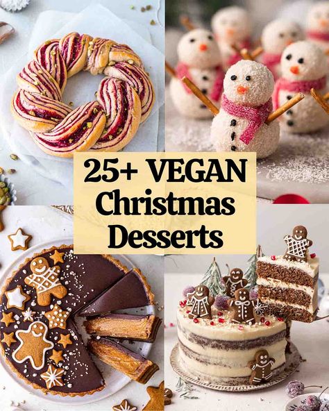 Vegan Holiday Desserts, Vegan Christmas Desserts, Vegan Xmas, Christmas Dessert Recipes, Vegan Christmas Cookies, Holiday Desserts Christmas, Vegan Holiday Recipes, Vegan Christmas Recipes, Vegan Holidays