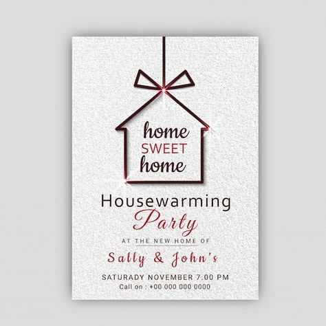 Party Invitation Card Design, Open House Party Invitations, Housewarming Invitation Cards, House Party Invitation, Open House Parties, Home Flower Decor, Housewarming Party Invitations, House Warming Ceremony, Housewarming Card