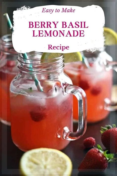 Champagne Cocktail Recipes, Strawberry Basil Lemonade, Feast Recipes, Basil Lemonade, Frozen Cocktail, Easy To Make Breakfast, Frozen Drink, Cocktails To Try, Lemonade Drinks