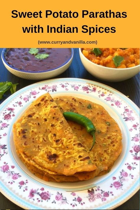 Sweet Potato Roti, Sweet Potato Paratha, Sweet Potato Indian Recipes, Sweet Potato Recipes Indian, Boiled Sweet Potato Recipes, Indian Flat Bread Recipe, Indian Sweet Potato, Roti Recipe Indian, Diwali Desserts