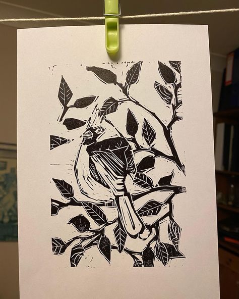 Cardinal Linocut, Linocut Design, Linocut, Printmaking, Print Design, Humanoid Sketch, Design, Art