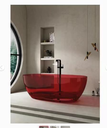 #bathroomdecor #washroomdesign #home #washrooms #interior #tile #reno #ixbuild #floor #ixbuildgroup Red Bath Tub, Electric Toilet, Space Themed Bedroom, Round Toilet, Pastel Room Decor, Washroom Design, Elongated Toilet, Bathroom Red, Pastel Room