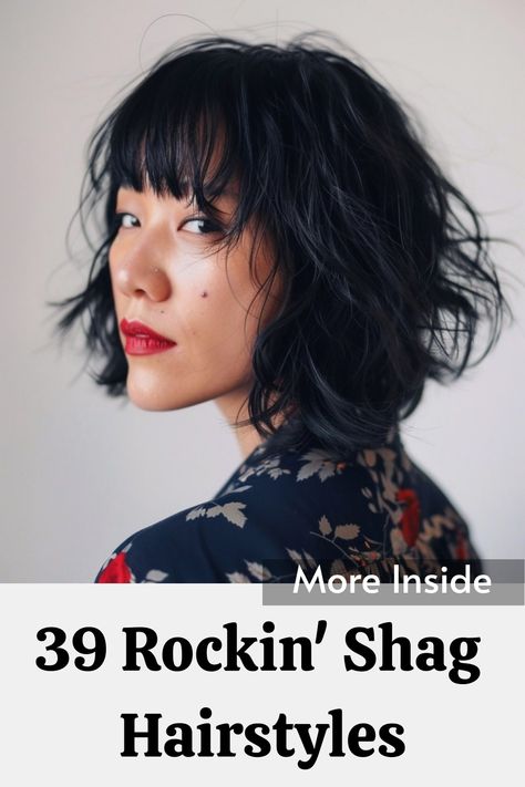 Get that effortlessly cool vibe with these 39 shag hairstyles that are full of texture and volume! From short, choppy cuts to longer, layered looks, these styles are perfect for adding movement and edge to your hair. Whether you're aiming for a retro-inspired look or a modern twist, there's a shag hairstyle here for everyone. Tap the link for more hair inspiration! Shag Hair With Bangs, Feathered Shag, 70s Haircuts, The Shag Haircut, Shag Hairstyle, Short Shag Haircuts, Ashy Blonde, Shag Haircuts, Blonde Waves