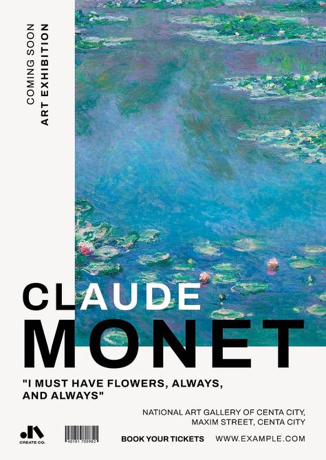 Monet quote poster template | free image by rawpixel.com / ton Monet Paintings Poster, Monet's Water Lilies, Claude Monet Prints, Claude Monet Artist Research Gcse, Monet Quote, Monet Quotes, Claude Monet Poster, Monet Exhibition, Claude Monet Water Lilies