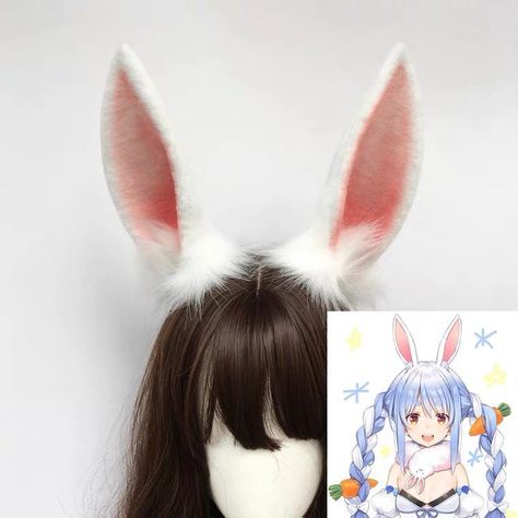 Faux Fur Ears, White And Black Cat, Rabbit Costume, Bunny Ears Headband, Kids Winter Fashion, Rabbit Plush Toy, Ears Headband, Bunny Toys, Rabbit Ears