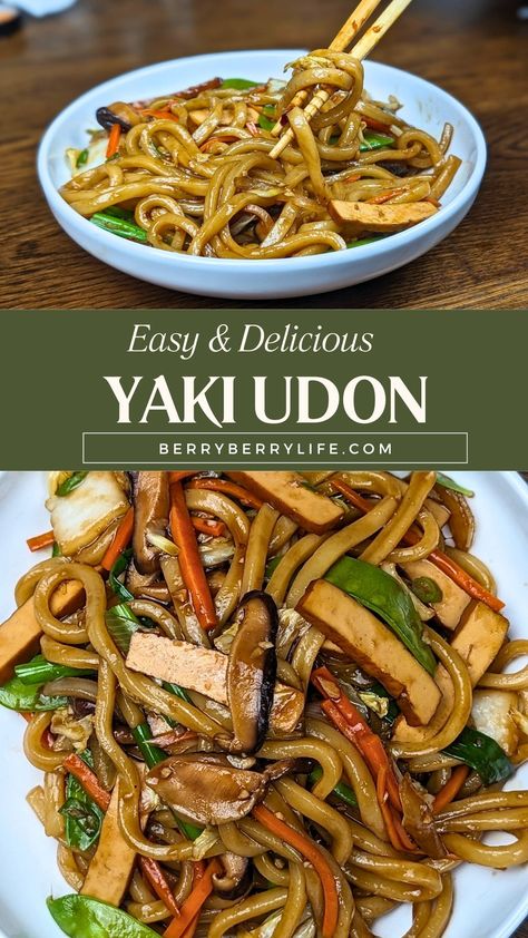 Vegetable Udon Stir Fry is a quick and flavorful vegan dish that combines thick, chewy Udon noodles with a colorful mix of vegetables, shiitake mushrooms, and pressed tofu slices. This easy-to-make recipe is perfect for a weeknight dinner or a hearty lunch, bringing the taste of Japanese cuisine straight to your kitchen. In this recipe post, we’ll explore the history of Udon noodles, why you’ll love this dish, the key ingredients, and tips for making it your own. Stir Fry Udon Noodles, Vegetable Udon, Stir Fry Udon, Pressed Tofu, Stir Fry With Vegetables, Flavorful Dinner Recipes, Noodles Dinner, Udon Stir Fry, Recipe With Vegetables