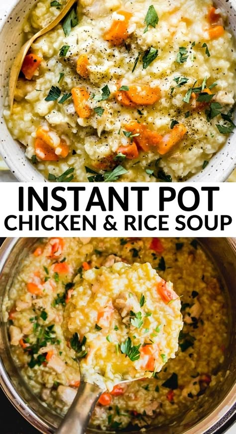 Cream Cheese Peanut Butter, Instant Pot Chicken And Rice, Ip Chicken, Soup Gluten Free, Gluten Free Instant Pot, Creamy Chicken And Rice, Roasted Cauliflower Soup, Dairy Free Soup, Chicken Rice Soup