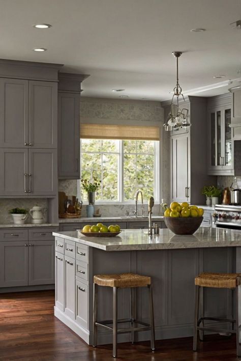 Kitchen paint colors, Stainless steel appliances, Kitchen color schemes, Interior design kitchen communication Stainless Appliances Kitchen, Slate Appliances, Fall Furniture, Choosing Paint Colours, Easy Fall Decor, Popular Paint Colors, Neutral Fall Decor, Kitchen Colour Schemes, Gray Paint