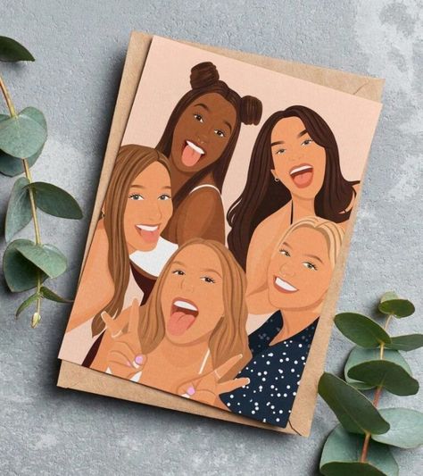 33 Unique Gifts For Best Friends 2022: Gifts You'll Want To Keep Unique Gifts For Best Friends, Minimalistic Portrait, Illustration Friends, Illustration Family, Party Illustration, Gifts For Best Friends, Custom Portrait Illustration, Friends Illustration, Card Inspo