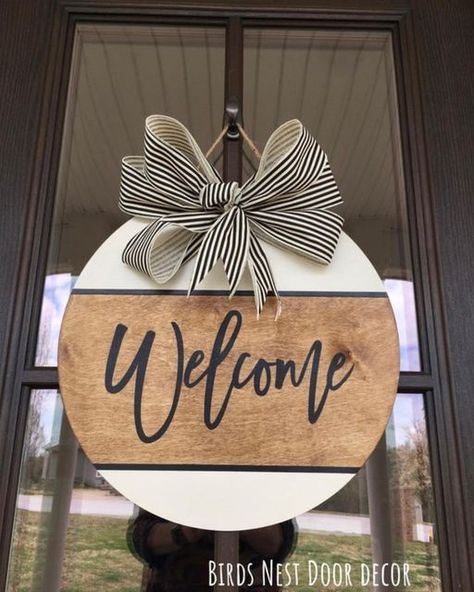 Pumpkin Bunting, Farmhouse Door Hanger, Solid Stain Colors, Solid Stain, Welcome Signs Front Door, Idea For Mother's Day, Welcome Door Hanger, Door Hangers Diy, Pumpkin Garland