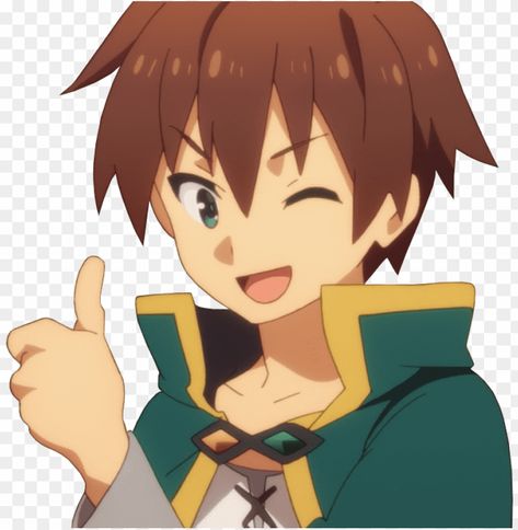 Konosuba Kazuma, Thumbs Up Drawing, Anime Clipart, Smile Icon, Anime Smile, Lone Wolf, Figure Drawing Reference, Edit Icon, Anime Stickers