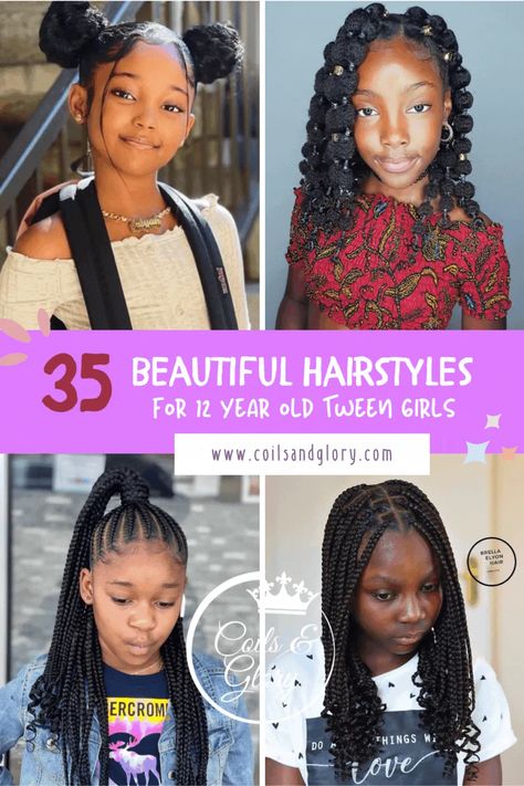 Middle School Black Hairstyles, Cute Hairstyles For 9-10, Middle School Natural Hairstyles Black, Natural Hair Picture Day, Braids For 10yr, Braided Hairstyles For Preteens, Preteen Braided Hairstyles Kids, Preteen Hairstyles Black Hair Natural Hair, 3rd Grade Picture Day Hair