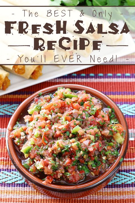 Mexican Salsa Recipes, Fresh Salsa Recipe, Homemade Salsa Recipe, Salsa Recipes, Fresh Salsa, Homemade Salsa, Garden Recipes, Salsa Recipe, Tomato Recipes